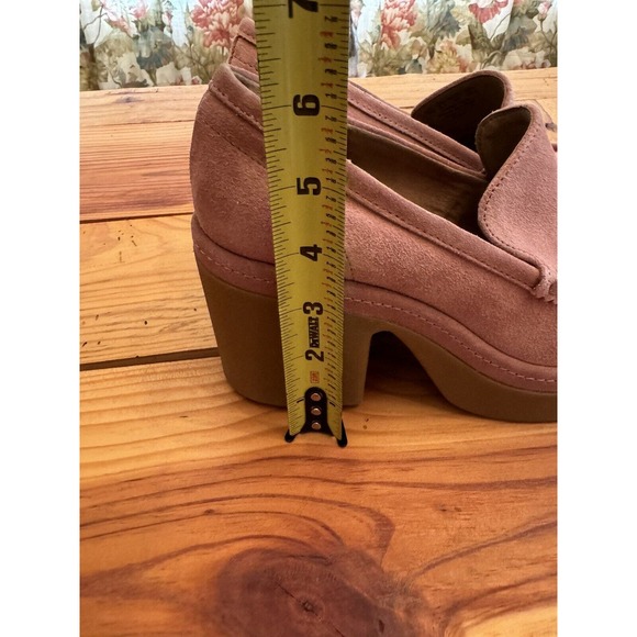 ZODIAC Dorit Slip On Loafer Nougat Pink Suede Leather Size 9 Platform Retro EUC! - Picture 4 of 7